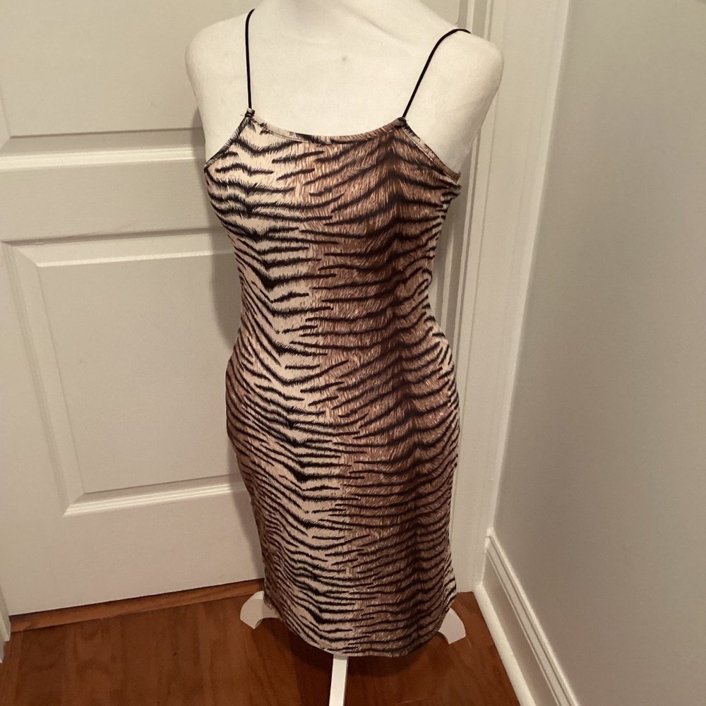 Sexy Animal Print Spaghetti Thin Strap Dress ( Color: Animal  Print)